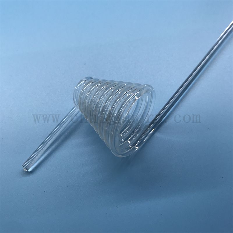 Resistenza al calore Cleor Clear personalizzato Quarzo elicoidale Fuso in vetro di silice