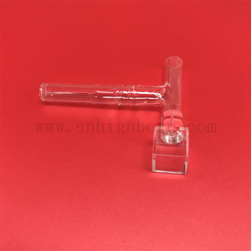 Trasmissione ad alta trasmissione Cuvette in quarzo a flusso di vetro di silice chiaro