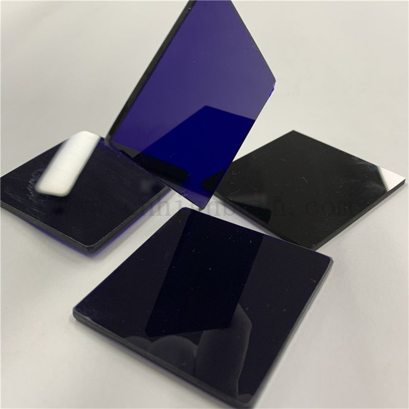 Osservazione a forma di fiamma quadrata personalizzata Cobalt Blue Filter Glass piastra