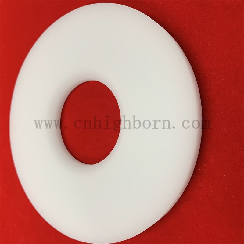 flangia in quarzo bianco latte