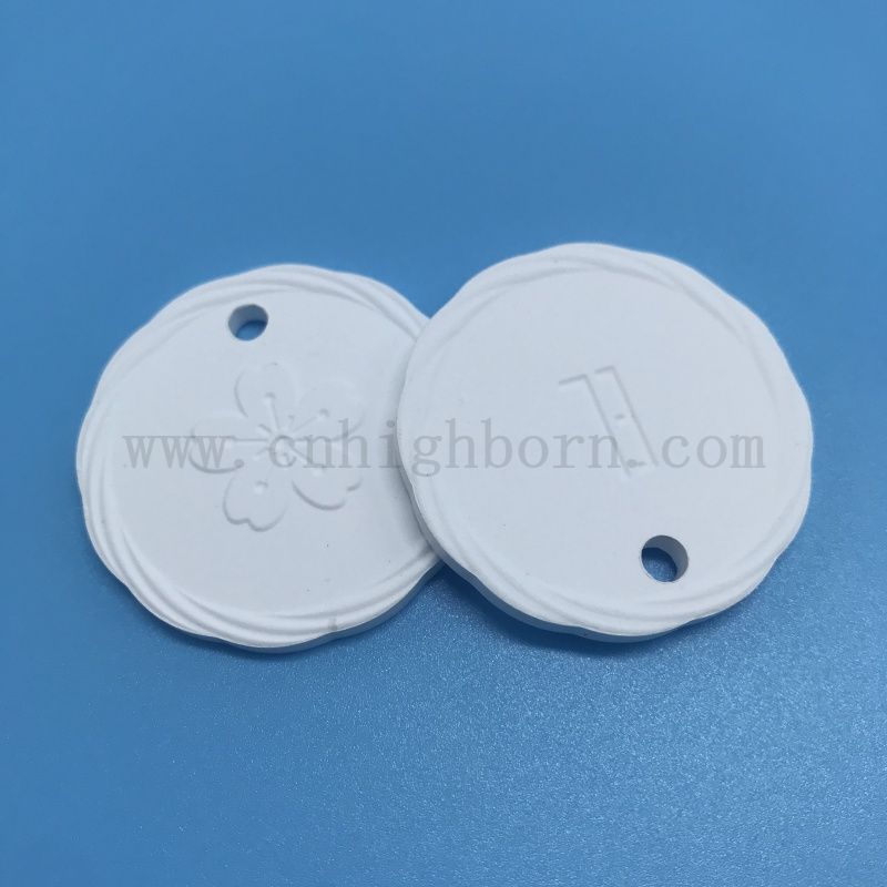 Piatto da appendere con diffusore di aromi in pietra profumata in ceramica porosa con logo su doppio lato