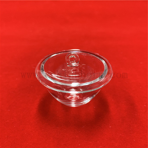 Crogiolo in vetro di quarzo con silice fusa trasparente personalizzato con coperchio