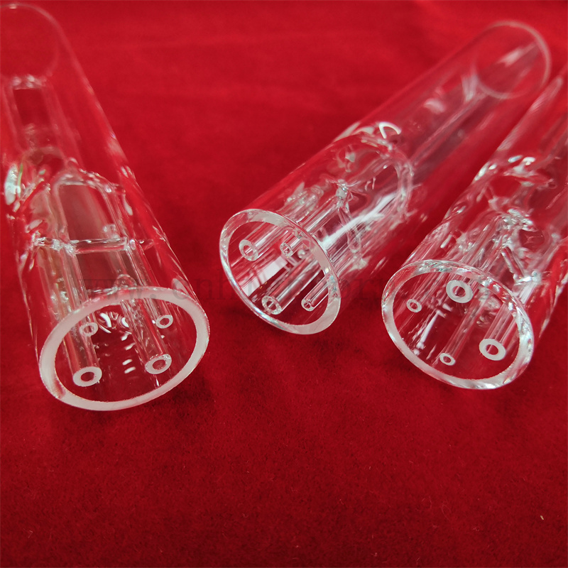 Tubo di vetro in quarzo trasparente resistente al calore personalizzato Peso trasparente a manicotto in vetro di silice trasparente