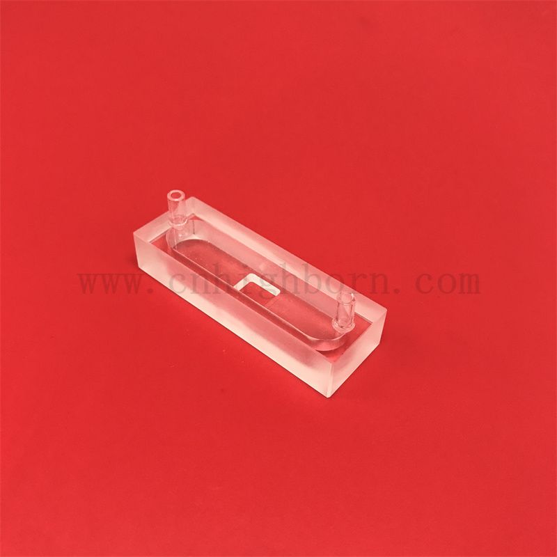Ambiente personalizzato Precision Micro Quartz Cuvette Flusso di vetro ottico attraverso la cellula