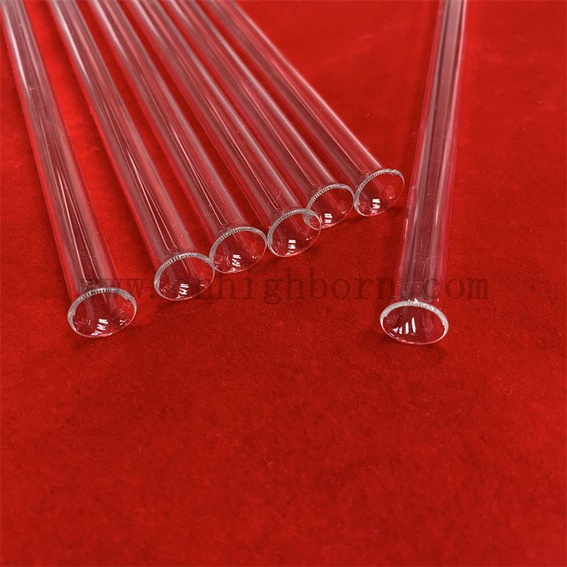 Tubo in vetro fuso trasparente 