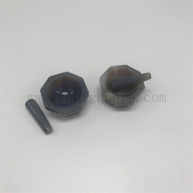 Morta e pestello di agata naturale ad alta durezza per la rettifica di laboratorio e farmaceutica