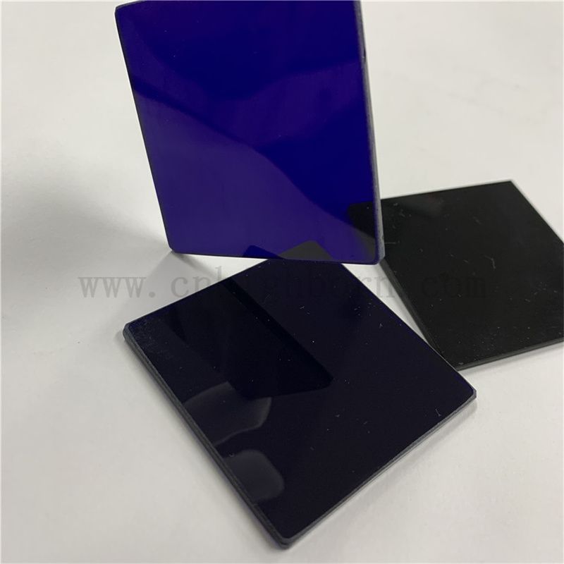 Osservazione a forma di fiamma quadrata personalizzata Cobalt Blue Filter Glass piastra