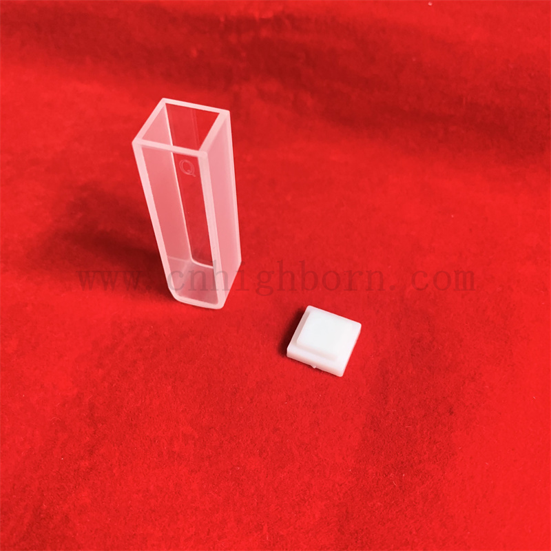 Standard rotondo rotondo di laboratorio Q104 CELLO DI FLUSSO OPTICO GLOGO 3,5 ml Spettrofotometro Cuvetta di vetro in quarzo