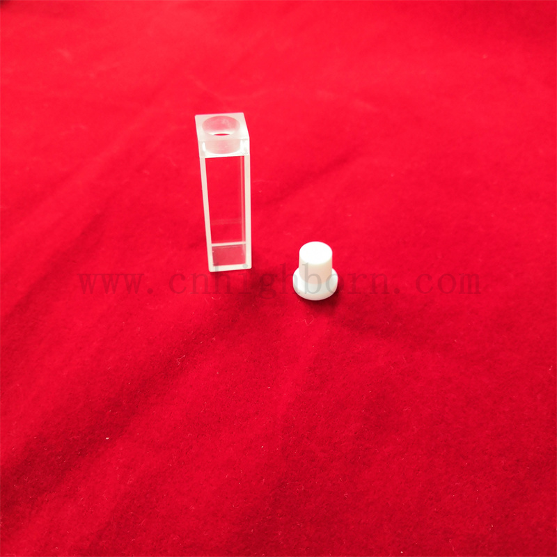 Research lab 3,5 ml di vetro trasparente Cuvette UV Fluorometro UV con tappo
