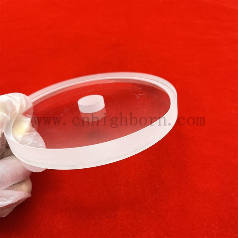 Piastra rotonda in quarzo trasparente