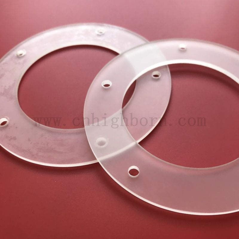 Flangia di vetro in quarzo gelida personalizzata con foro per il riscaldamento 