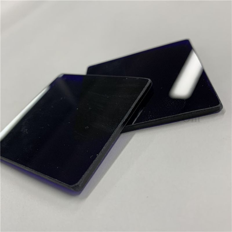 Osservazione a forma di fiamma quadrata personalizzata Cobalt Blue Filter Glass piastra