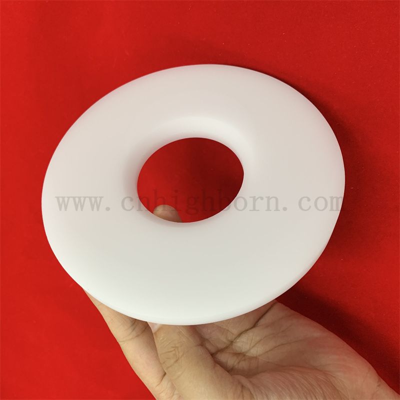 Resistenza alla corrosione Anello di silice opaco Flangia di vetro in quarzo bianco latte