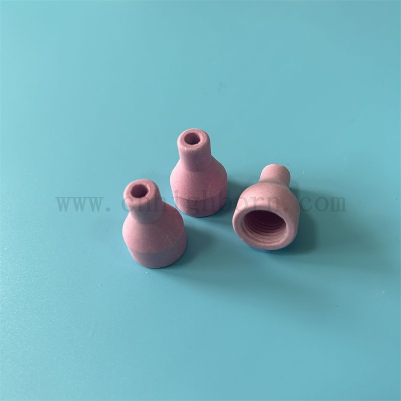 Ugello per sabbiatura in ceramica di allumina con manicotto protettivo in ceramica per pistola per saldatura ad arco di argon 