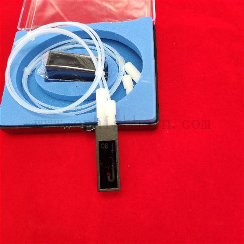 Q624 Cuvetta di vetro micro quarzo standard percorso da 10 mm Lunghezza nera Evita la luce di auto -mascheramento della cella di throwhrool continua 