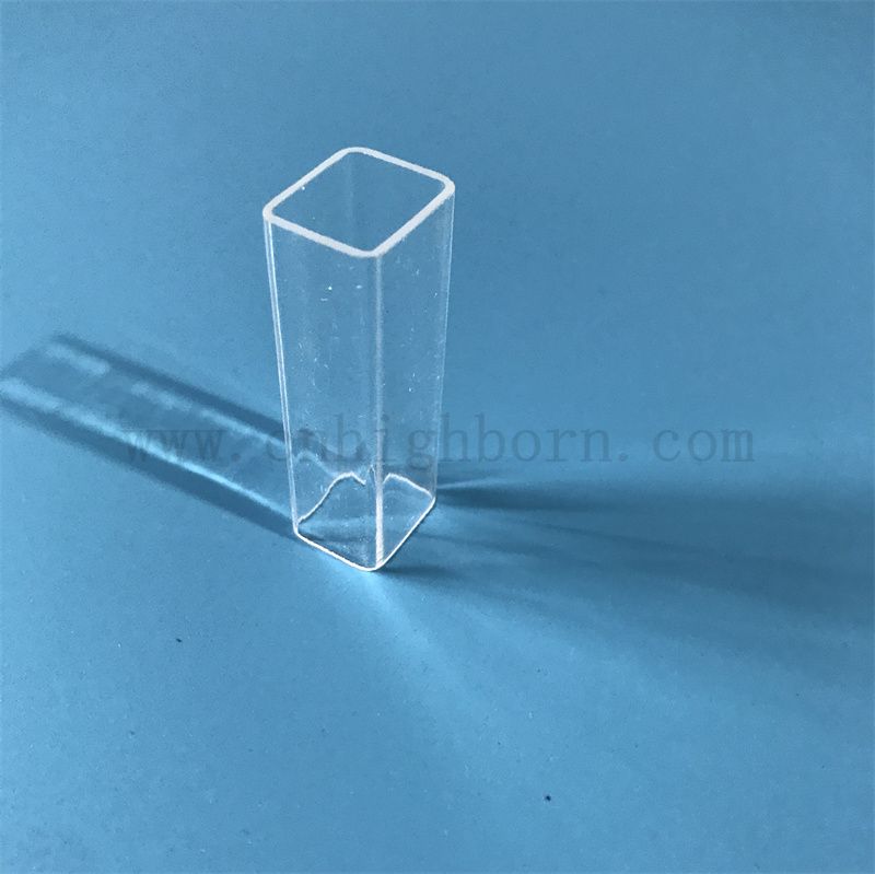 Tubo quadrato in quarzo personalizzato resistente all'alta temperatura all'ingrosso 