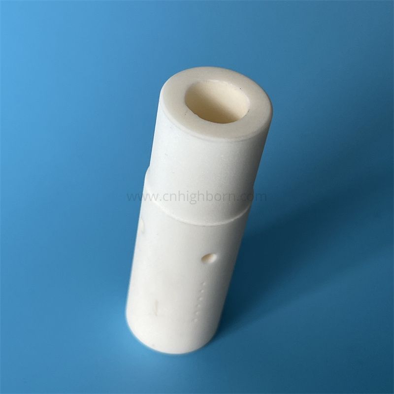 Tubo per pompa in ceramica di allumina con tubo Al2O3 al 99% con foro