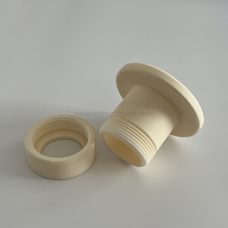 Raccordo ceramico filettato isolante in allumina Al2O3 per alte temperature