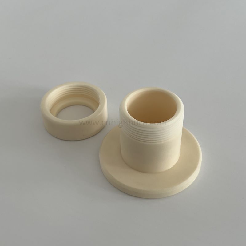 Raccordo ceramico filettato isolante in allumina Al2O3 per alte temperature