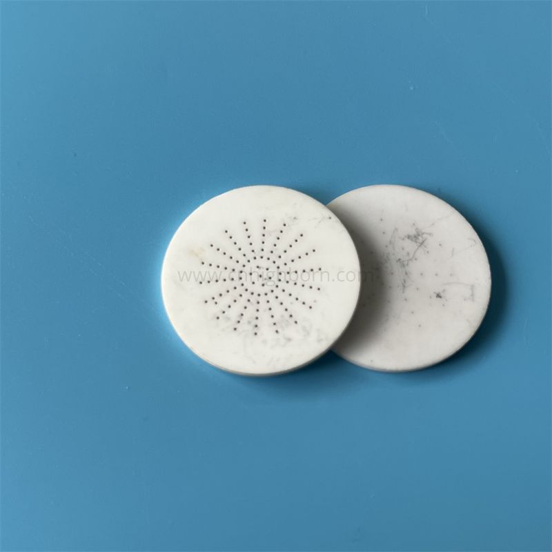 Piastra in allumina con disco ceramico al 95% Al2O3 con fori