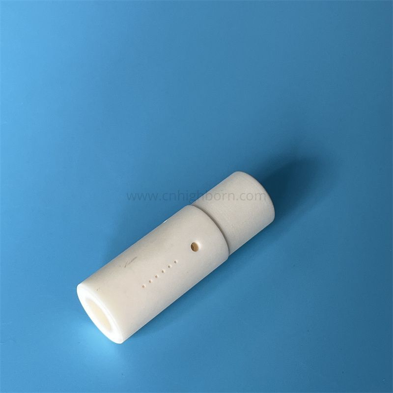 Tubo per pompa in ceramica di allumina con tubo Al2O3 al 99% con foro