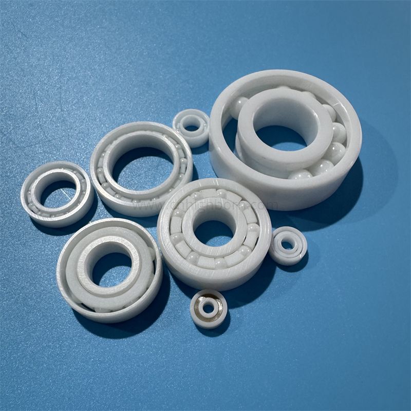 Cuscinetti a sfere a gola profonda interamente in ceramica in ossido di zirconio (ZrO2).